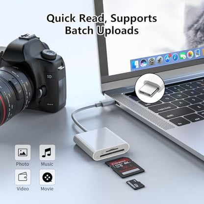 SD Card Reader for iPhone 15/16/17, USB C to SD Memory Card Adapter for iPad, Digital Camera Adapter iPhone,Supports SD and TF Card for iPad,Plug and Play No App Required - size: Dual Slots(SD+TF for USBC)