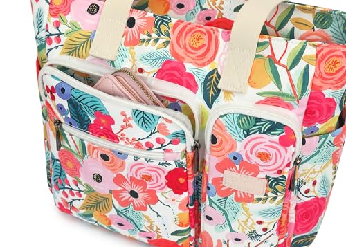 Women Tote Bag With Muti-Pockets,Lightweight Shoulder Bag,Large Capacity Handbag for Travel, Work, Gym - color: Flower