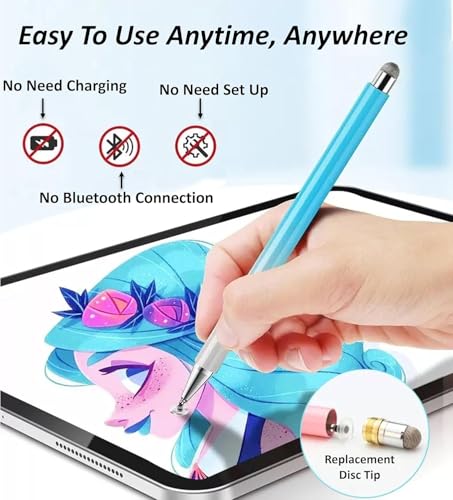 Stylus Pen for Samsung Galaxy Tab A11+/A11/A9+/A9/A8+/A8 Universal Android Pen Compatible with iOS/Microsoft/Android Tablet and Phones All Touch Devices (Blue) - color: Blue