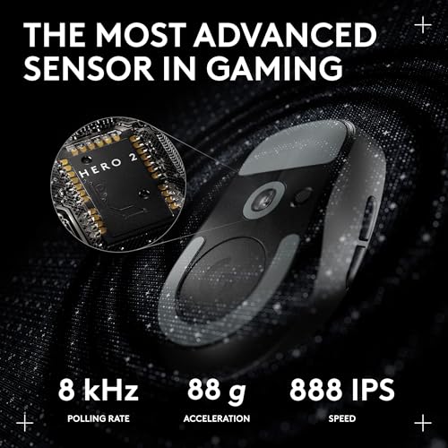 Logitech Pro X Superlight 2c Wireless Gaming Mouse 51g Compact - Black | 51g compact mini size, symmetrical shape, <8 kHz polling, 44K DPI, PowerPlay wireless charging, USB-C, 5 buttons, for PC/Mac - color: Black, size: Compact, style: Mouse