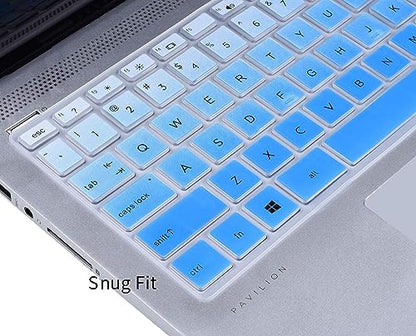 Keyboard Cover for HP Pavilion x360 14 & HP Laptop 14-dq0040nr/HP 14-dq/dh/dk 14-fq 14-cd/ce/cf HP Ultrabook 14, 14-dq5009nr 14-dq6015dx 14-dq0760dx 14-dq0762dx 14-dq0703dx 14-dq0052dx dq5043cl - color: Ombre Blue