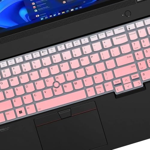 Keyboard Cover for Lenovo ThinkPad T16 P16 P16s 16 inch, Thinkpad L15 Gen 4/3 15.6-inch, ThinkPad T16 Gen 1, Lenovo ThinkPad 15.6" 16" Keyboard Skin (Not Fit Thinkpad L15 Gen 2/1) -Ombrepink - color: Ombrepink
