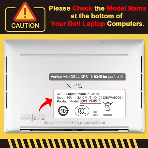 Crystal Clear Case for Dell XPS 13 Copilot+ PC 13.4" Display 2024 – Slim Lightweight Transparent Laptop Shell with Scratch-Resistant Protection, Ventilation Design, Black - color: Black