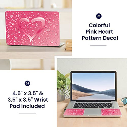 LSS 15 15.6 inch Laptop Notebook Skin Sticker Cover Art Decal Fits 13.3" 14" 15.6" 16" HP Dell Lenovo Apple Asus Acer Compaq (Free 2 Wrist Pad Included)LSS Laptop 15 15.6 Skin Cover with Colorful Patt - color: Pink Heart, size: 13" - 16"