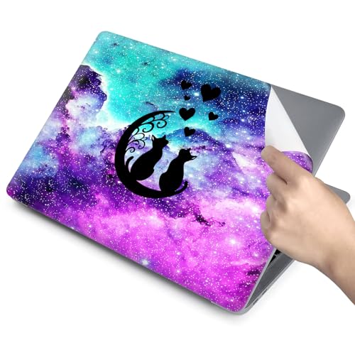 Universal Laptop Skin for 13-16 Inch Laptops,Vinyl Protective Sticker Decal,Easy DIY Trim-to-Fit for HP/Dell/MacBook,Bubble-Free & Removable,Galaxy Cute Cat - color: Galaxy Cute Cat