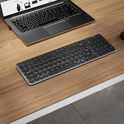Keychron B4 Pro Ultra-Slim 96% Wireless Keyboard, Bluetooth/2.4 GHz/Wired Connection Keyboard with Numpad, Launcher, Up to 300 Hours Battery Compatible with Mac Windows Linux - Space Gray - color: Space Gray