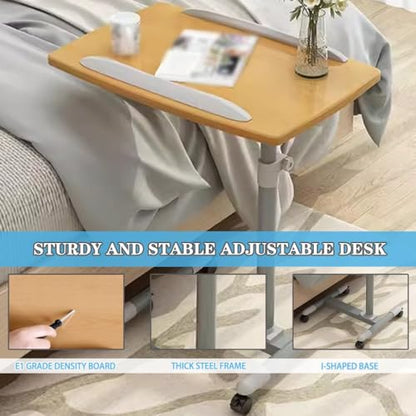 Adjustable Height Standing Desk, Living Room Mobile Sofa Side Table, Conference Room Lifting Table with Rollers, Folding and Rotating Laptop Desk