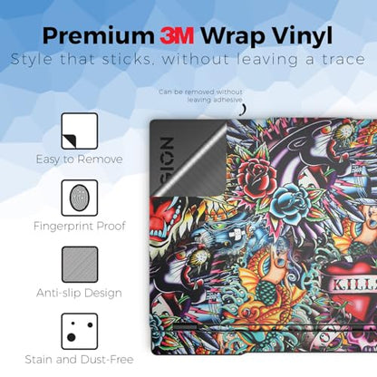 Laptop Skin Compatible with Lenovo Legion 5 Gaming Laptop (15IRX9) 2024 - Old School Tattoo - Premium 3M Vinyl Protective Wrap Decal Cover - Easy to Apply | Crafted in the USA - color: Old School Tattoo, size: Legion 5 Gaming (15IRX9) 2024 Top Skin Only,