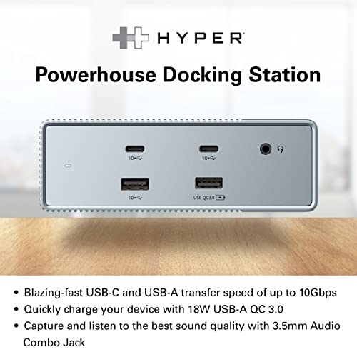 HyperDrive USB-C & Thunderbolt 4 GEN2 15-in-1 Docking Station for MacBook, iPad, PC - HDMI or DP, Up to 3 Extended Displays, High-Speed USB Data Transfer - style: 15-in-1