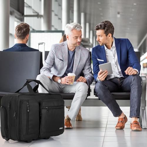 Rolling Laptop Bag, Wheeled Briefcase 17.3 inch Rolling Briefcase, Overnight Roller Bag, Repellent Travel Roller Underseat Bag