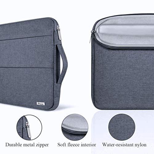 Voova 13 13.6 Inch Laptop Sleeve Case Compatible with MacBook Air 13 M1/M2/M3/M4 2020-2025, MacBook Pro 13/14, IPad Air/Pro 13, Waterproof Slim Computer Bag Cover with Handle, Dark Grey - color: Dark Grey, size: 12.6-13.6 Inch