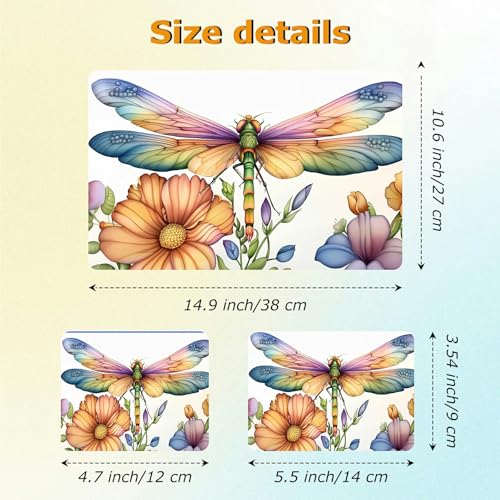 Universal Laptop Skin Sticker with 2 Wrist Pad Decals, 3-Piece Removable Vinyl Laptop Cover, Color Dragonfly Waterproof Anti-Scratch, Easy-Trim Fit for 13.3" 14" 15.6" Laptops - color: Color Dragonfly