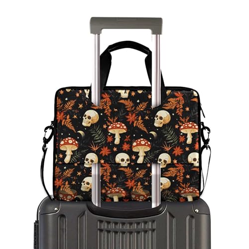MNSRUU Laptop Bag for 15.6 inch Black Gothic Bats - color: Skull I13413