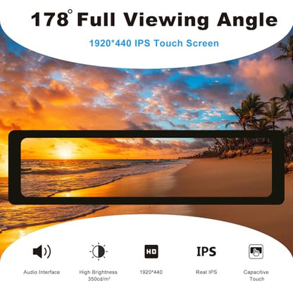 GeeekPi 11.26 inch 1920x440 HDMI LCD Capacitive Touch Screen for Raspberry Pi 5/4B/3B+/3B