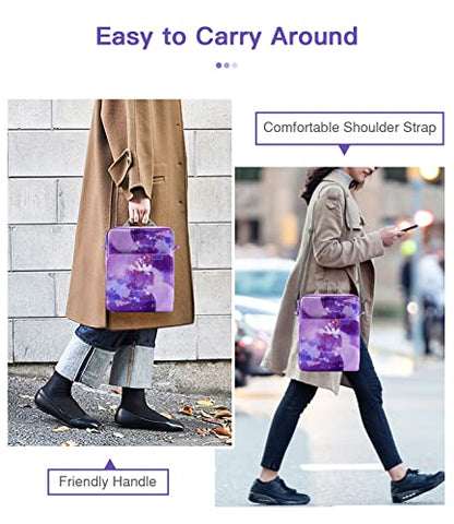 MoKo 13 Inch Tablet Sleeve Bag Carrying Case with Shoulder Strap Handle | Fits iPad Pro 13-inch M5, iPad Air 13-inch M4/M3, iPad Pro 12.9 M2/M1 and Tab S8+/S9+ 12.4, Purple Starry Sky - color: Purple Starry Sky, size: 12.9 inch