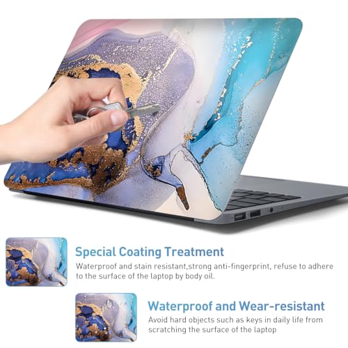 12.1-15.6 Inch Laptop Skin Decal, Universal Reusable Vinyl Laptop Cover Sticker, Waterproof Art Decal Protector in Colorful Marble - color: Colorful Gold Marble