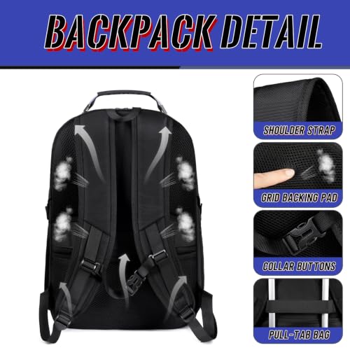 55L Gaming Laptop Backpack, Fits 18.4-19" Laptop, Blue | 180° TSA-Friendly Carry On Design with Padded Laptop Compartment, Water-Resistant, Adjustable Strap, Handle for Men Women - color: Blue, size: 18.4 Inch（21.6"x15.4"x9.8"）