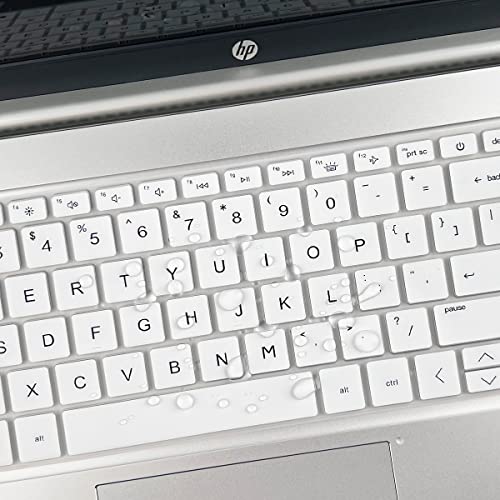Keyboard Cover for HP Laptop 17-cn 17-cp 17z-cp000/cp200 17-cn3033cl 17-cp2124od 17-cp3035cl 17-cp2124od 17-cp0035cl 17-cp0056 cp1035cl 17-cp0025cl 17-cp0004dx 17-cp0002ds 17-cp1124od 17-cp0013dx - color: White(Regular Letters)