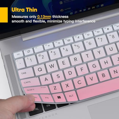 Keyboard Cover Skin for 2026 2025 HP EliteBook 6/8 G1q G1i G1a G1aN G1ah,HP EliteBook 640 645 G11 14, HP EliteBook 1040 G11 14 Inch Laptop Accessories Protector(Not Fit 1040 640 645 G10), Gradual Pink - color: Gradual Pink