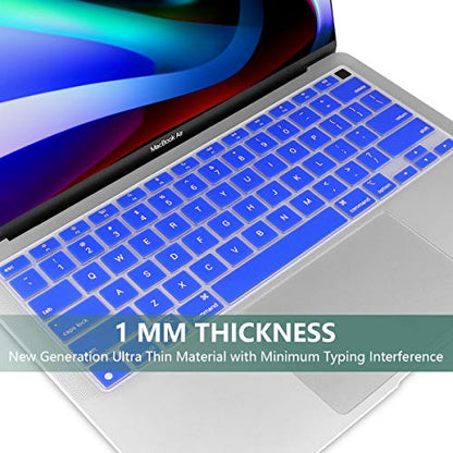 Batianda Premium Ultra Thin Keyboard Cover for MacBook Air 13 inch 2020 Model A2337 M1 Chip with Touch ID & Retina Display Soft-Touch Protective Skin,Deep Blue - color: Deep Blue