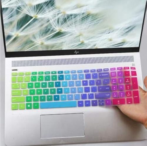 Keyboard Protector Skin Cover Compatible with HP Pavilion 15.6" Series/HP 15.6 Touchscreen Laptop 15-BS020WM/15.6" HP Pavilion x360 Series/15.6" HP Envy x360 Series/17.3" HP Pavilion Series -Rainbow - color: Rainbow