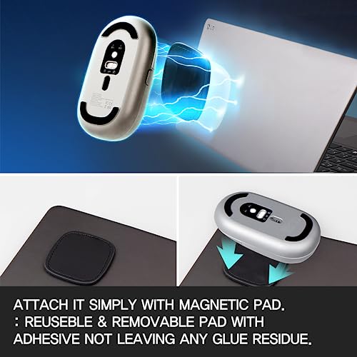 Magnito – Magnetic Wireless Bluetooth Mouse for MacBook, iPad, Laptop, Windows, Chrome OS, Linux – Compact & Portable, Slim, Lightweight, Quiet Clicks – The Best Travel Mouse (Snow White) - color: White