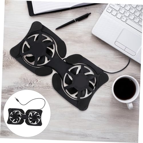 BESPORTBLE Portable Laptop Cooling Pad with Dual USB Fans Foldable Lightweight Notebook Cooler Stand for Efficient Heat Dissipation and Enhanced Computer Performance Material No External