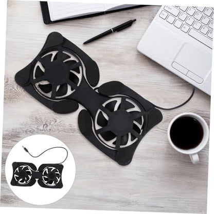 BESPORTBLE Portable Laptop Cooling Pad with Dual USB Fans Foldable Lightweight Notebook Cooler Stand for Efficient Heat Dissipation and Enhanced Computer Performance Material No External