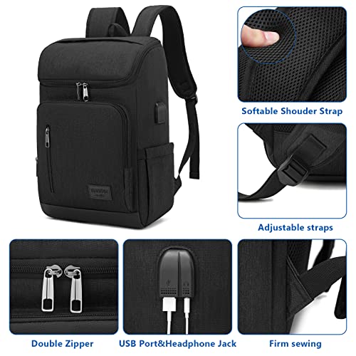 YALUNDISI Laptop Backpacks Travel Backpack Carry On Backpack Casual Daypack with USB Charging Port for Men Women Black - color: Black