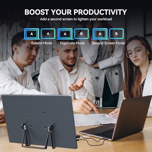 16" Touchscreen Portable Monitor,1920x1200P IPS Travel Secondary Screen,USB-C HDMI Plug&Play w/Foldable Stand,Dual Extender for Laptop Mac Phone Switch PS5 Xbox Office Gaming - size: 16inch Touch