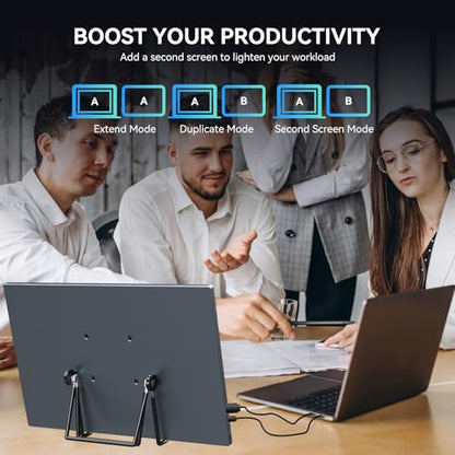 16" Touchscreen Portable Monitor,1920x1200P IPS Travel Secondary Screen,USB-C HDMI Plug&Play w/Foldable Stand,Dual Extender for Laptop Mac Phone Switch PS5 Xbox Office Gaming - size: 16inch Touch