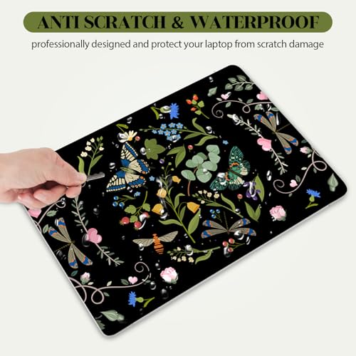 13" 13.3" 14" 15" 15.4" 15.6 Inches Laptop Skin Sticker Netbook Decal Vinyl Reusable Notebook Art Protector Cover, Personalized Skin, Dragonfly Butterfly Flower - color: Dragonfly Butterfly Flower