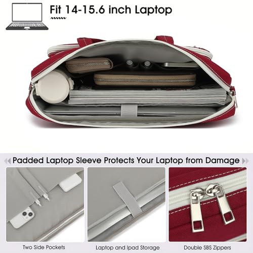 15-15.6 inch Laptop Shoulder Bag, for MacBook Pro 16, Hp Lenovo Dell 14 inch Waterproof Messenger Bag Case Sleeve (Wine red) - color: Wine Red, size: 15 inch/15.6 inch