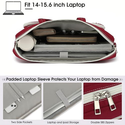 15-15.6 inch Laptop Shoulder Bag, for MacBook Pro 16, Hp Lenovo Dell 14 inch Waterproof Messenger Bag Case Sleeve (Wine red) - color: Wine Red, size: 15 inch/15.6 inch