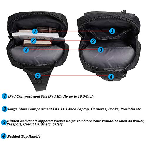 NICGID Sling Bags Chest Shoulder Backpacks, Laptop Backpack Crossbody Messenger Bag Travel Outdoor Men Women - color: Black-2483, size: 13.3 inch