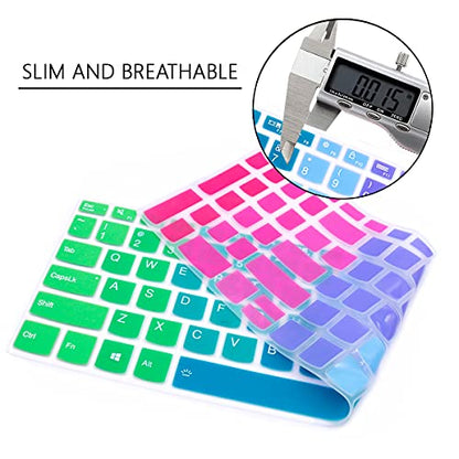 Keyboard Cover for Lenovo Yoga 7i 15.6" 16", IdeaPad 3/3i 15.6 17.3, 5/5i 15.6 17.3/Flex 5/Flex 5 15.6, Yoga Slim 7 15, Slim 7 15.6, ThinkBook 15/15P G2 G3 G4 (Rainbow) - color: Rainbow
