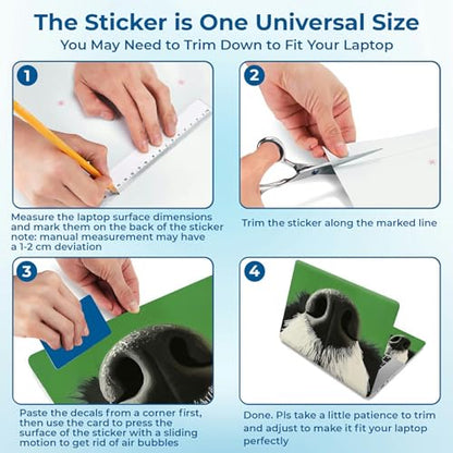 Reusable Universal Laptop Skin Sticker, Cut to Fit for 11.6–15.6 Inch Laptops, Waterproof Protective Film, No-Residue - Dog's Nose - color: Dog's Nose