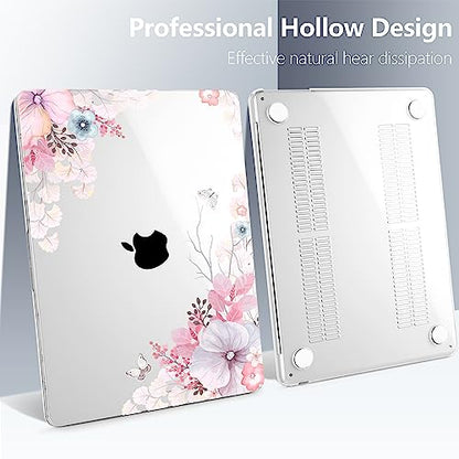 Batianda Case for MacBook Air 15" with M5 M4 M3 M2 Chip, Lovely Flower | 4-in-1 set with soft pastel floral design, lightweight slim hard shell protection for students, travelers and nature lovers - color: Lovely Flower