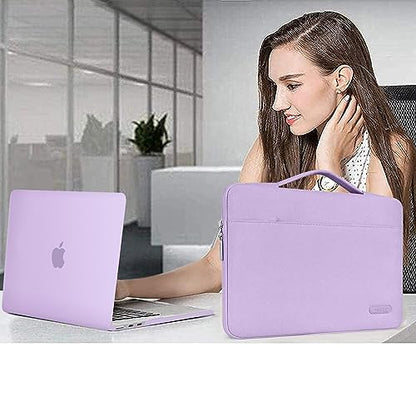 MOSISO Compatible with MacBook Air 13 inch Case M5 2026 M4 2025 M3 M2 2024-2022 A3449 A3240 A3113 A2681,Hard Shell&Sleeve Bag&Keyboard Skin&Webcam Cover&ScreenFilm for MacBook Air 13.6, Purple - color: Purple