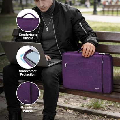Ferkurn Purple Laptop Sleeve, 14 inch, Compatible with MacBook Pro 2021, Notebook Asus, Acer Chromebook, Handmade, Zipper - color: Purple, size: 14 inch