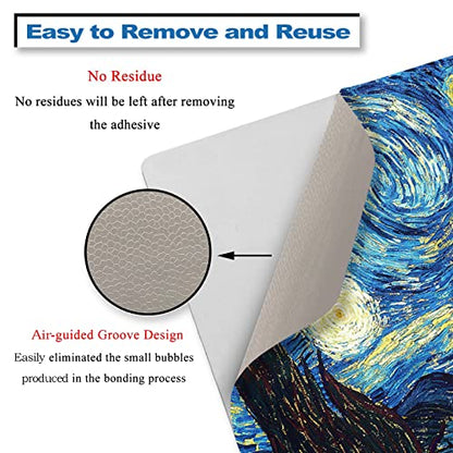 Laptop Vinyl Skin Sticker Decal, 12" 13" 13.3" 14" 15" 15.4" 15.6" Laptop | Skin Sticker Cover Art Protector Notebook PC (2 Wrist Pad Skins Included), Waterproof Removable, Van Gogh Starry Night - color: Van Gogh Starry Night