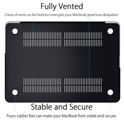 UESWILL Matte Hard Shell Case Cover Compatible with MacBook Pro (Retina, 13 inch, Early 2015/2014/2013/Late 2012), Model A1502/A1425, No CD-ROM, No USB-C, Black - color: Black, size: MacBook Pro 13" Retina A1502/A1425