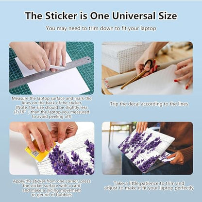 Universal Laptop Skin Sticker with 2 Wrist Pad Skins, Waterproof Scratch Resistant Vinyl Laptop Cover Decal, Cut to Fit for 11–15.6 Inch MacBook HP Dell Lenovo, Purple Lavender - color: Purple Lavender