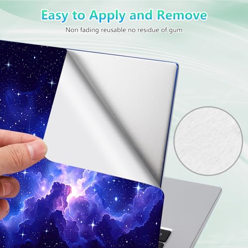 Laptop Skin Sticker Decal 12"-15.6" Universal Laptop/Notebook/Netbook Vinyl - Waterproof Scratch Resistant,Fits HP Dell Lenovo MacBook,2 Free Wrist Pads,Easy Apply & Remove,Blue Purple Galaxy - color: Blue Purple Galaxy
