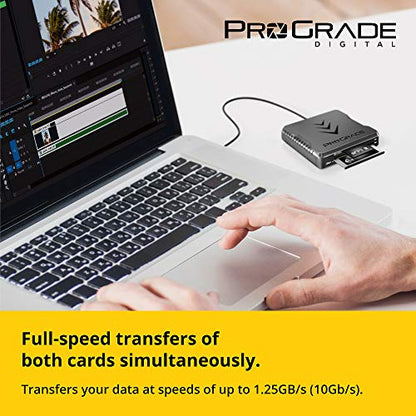 CFast and SD UHS-II Dual-Slot Memory Card Reader by ProGrade Digital | USB 3.2 Gen 2 for Professional Filmmakers, Photographers & Content Creators