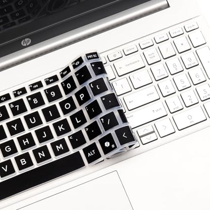 Keyboard Cover for 2026 2025 2024 HP 15.6 inch Laptop 15-fc 15-fd Series, HP 15z-fc000/fc100 15t-fd100 15t-fd000 15-fd0123dx 15-fd0127dx 15-fd0125dx 15-fc0146dx 15-fc0057wm fd0023dx fd0083wm fc0093dx - color: Black