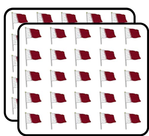 Qatar Waving World Flag Decorative Scrapbooking Sticker Waterproof Vinyl Stickers for Water Bottle, Laptop & Phone Case – 50 Pack