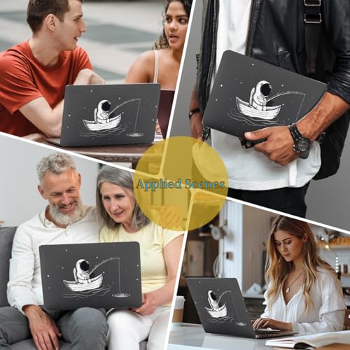 Compatible with MacBook Pro 14 inch Pro/Max Case 2025-2021 M5/M4/M3/M2/M1 Models A3434 A3185 A3401 A3112 A2918 A2992 A2779 A2442, Plastic Laptop Shell & Keyboard Cover, Fishing Astronaut - color: Fishing Astronaut, size: Pro 14.2" (2026-2021)M5/M4/M3/M2/M