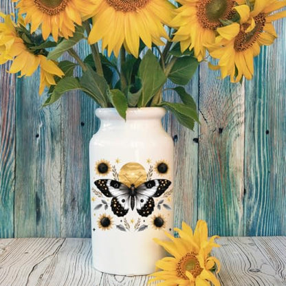 Flower Moth UV DTF Cup Wraps, 10 Sheets Transfer Sticker | Waterproof UV DTF Stickers, Custom Vinyl Decals for 16oz Coffee Cups Tumblers Bottles Mugs, DIY Gifts & Crafts - style: Flower Moth