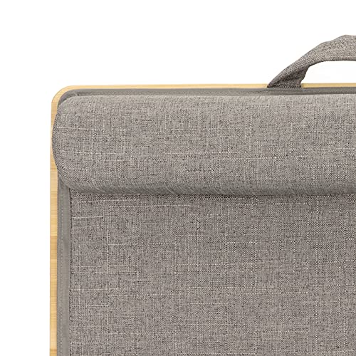 Bamboo Top Lap Desk with Pillow Cushion, Ergonomic Design Laptop Desk for Reading and Writing, Lightweight and Portable